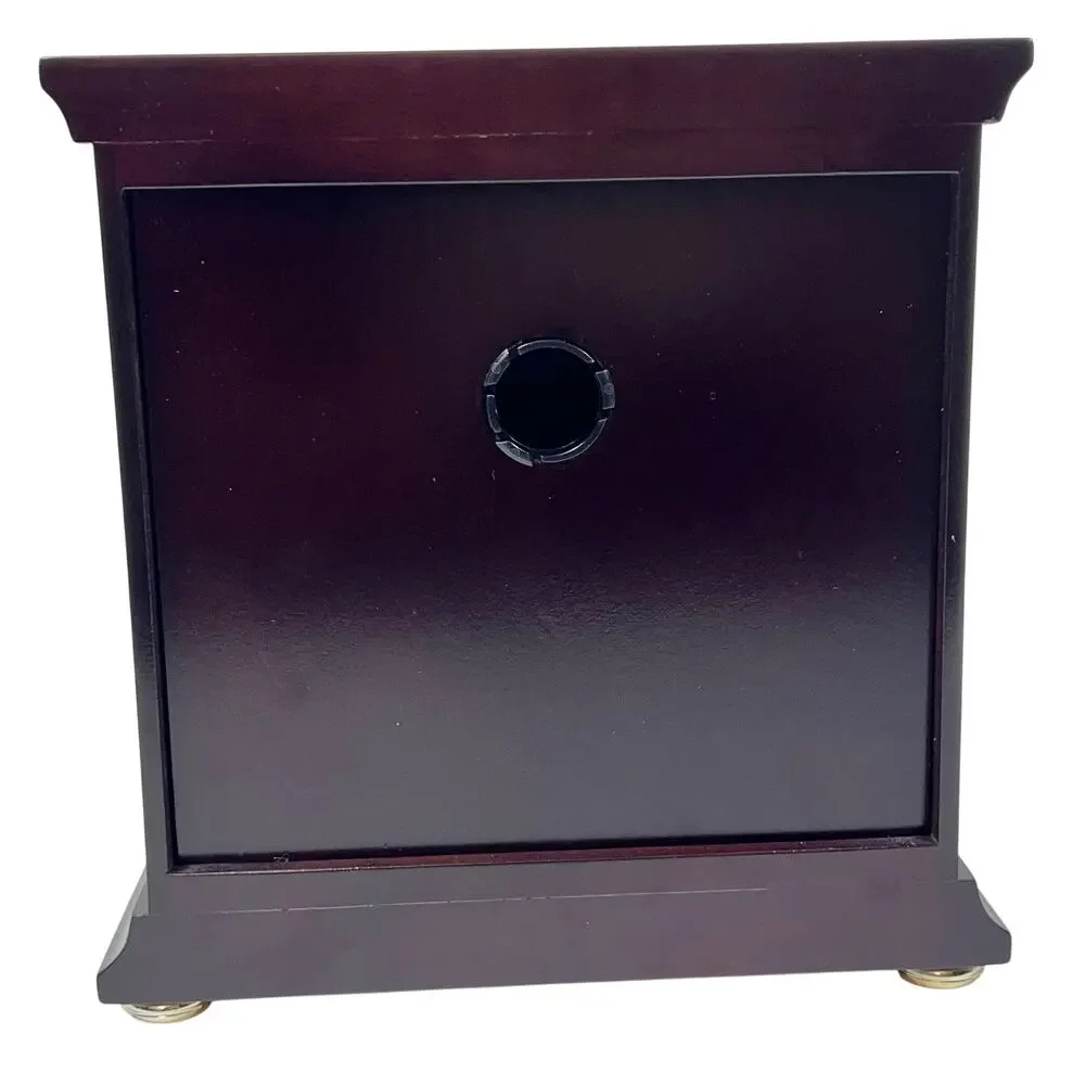 Seiko Dark Brown Wood Gold Mantel Clock Dual Chimes Westminster QXJ030B New